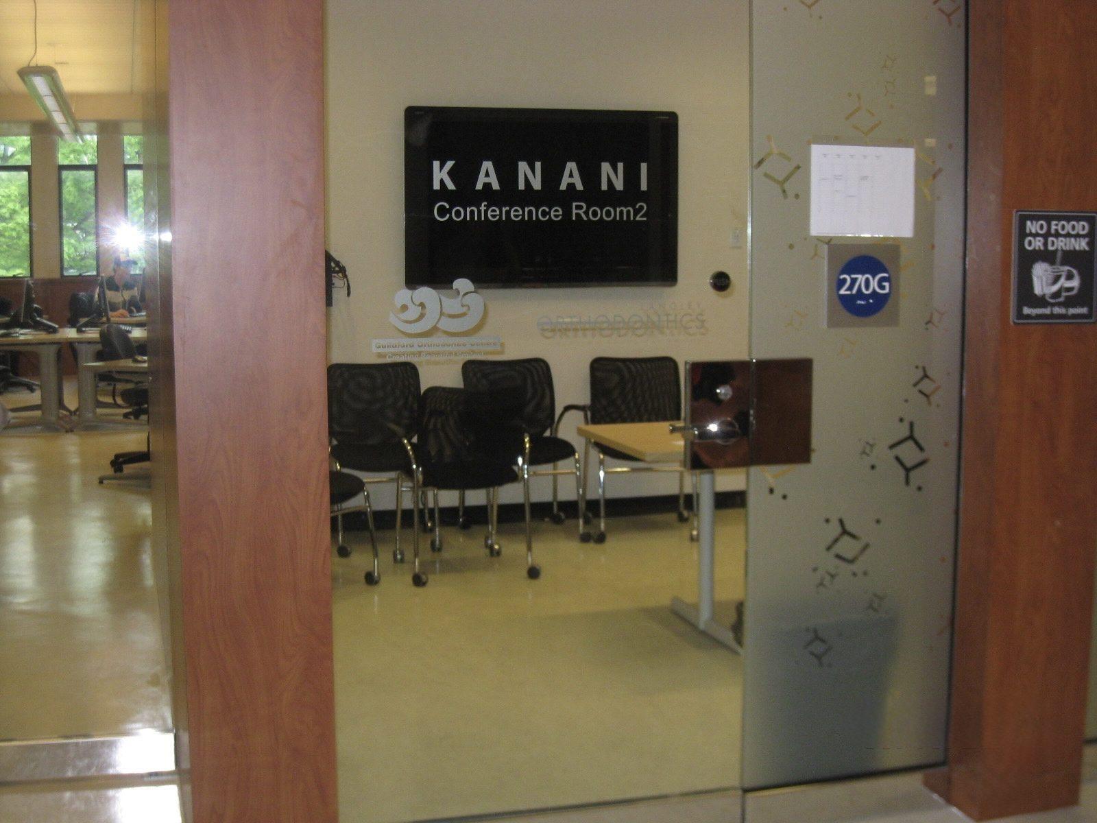 Kanani Conference Room 2 viewed through its glass entrance