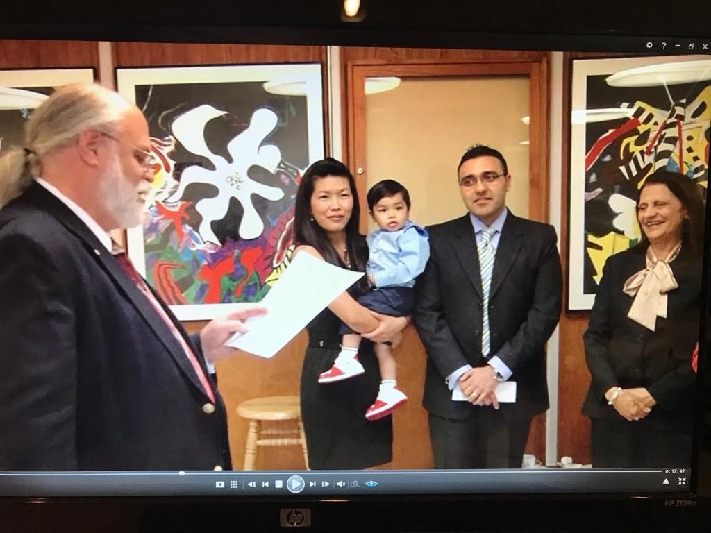 Archival video still from the Kanani Conference Rooms dedication ceremony